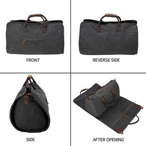 กระเป๋าเดินทางแบบพับได้สำหรับผู้ชาย  ใส่เสื้อผ้าได้  กันน้ำ  ผ้าแคนวาส  พร้อมโลโก้สั่งทำพิเศษ - Product Image 3