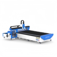 Machine de découpe laser à fibre automatique à grande vitesse 2-en-1 entièrement couvrante avec rail de guidage Cypcut Hiwin pour tôles et tubes métalliques CNC 3 axes