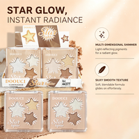 DOOUCI OEM/ODM Kosmetik Kecantikan Makeup Tiga Warna Palet Highlight Portabel yang Dapat Dibaurkan dan Halus Seperti Sutra