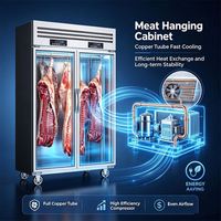 Réfrigérateur de présentation suspendu 3 portes 1350L pour viande congelée (porc, bœuf, mouton) - Vitrine réfrigérée pour viande fraîche