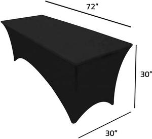 Wholesale Custom Rectangular 8ft Polyester Spandex <b>Table</b> Cloth <b>Covers</b> Bulk Customizable Advertising Logo for Weddings Parties - Product Image 1