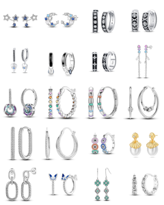 New Colorful Four-Leaf <strong>Clover</strong> Long-Style Stud Earrings-925 Silver Zircon Engagement Gift for Valentine's Day &amp; Birthday - Product Image 2