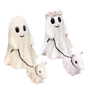 Ingrosso spettrale fantasma cane figurina di Halloween decorazioni da tavolo per la casa fantasma cane da passeggio statua - Product Image 6