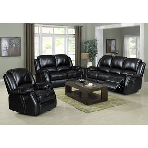 طقم أريكة قابلة للتمدد والاستلقاء بتصميم عصري لغرفة المعيشة، بيع مباشر من المصنع بالجملة، كرسي وأريكة مغطاة بالجلد الصناعي - Product Image 1