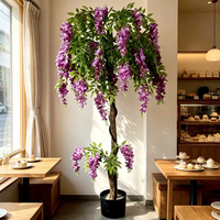 Décoration de mariage décorative, plante artificielle de glycine, fleurs artificielles en pot, décorations pour la maison, le bureau, l'hôtel, le jardin
