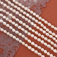 7-8mm Nature blanc lâche rides forme Baroque perle perle pour la fabrication de bijoux directement percer trou collier Bracelet boucles d'oreilles