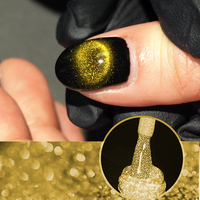 Vernis à ongles gel magnétique 5D effet œil de chat pour nail art - Gel UV non toxique en flacon, idéal pour le DIY