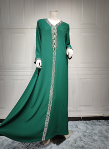 Vêtements traditionnels musulmans Nida bleu robe de soirée modeste <span class=keywords><strong>Jellaba</strong></span> Femme - Product Image 5