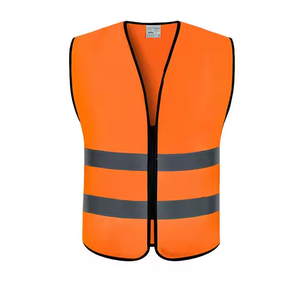 Support de logo personnalisable Gilet de sécurité routière réfléchissant en maille orange légère Classe 2 - Product Image 1
