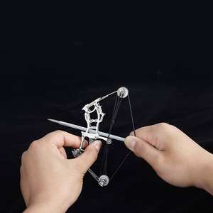 Mini Roestvrijstalen Compound <span class=keywords><strong>Bow</strong></span> Small Poelie Boogpijl Schietspeelgoed Binnen En Buiten Decompressie Boogpees Set - Product Image 6