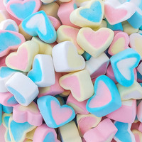 Fabrieksgemaakte Halal Lekkere Gemengde Fruit Smaak Hartvormige Marshmallow Snoepjes
