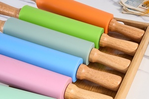 Không dính Silicone cán <span class=keywords><strong>pin</strong></span> với gỗ sồi xử lý hộ gia đình Baking công cụ cho bột & Pastry Board - Product Image 5