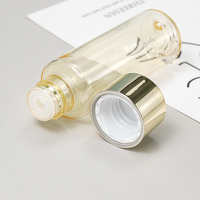 Flacons de lotion vides en PET de 30 ml de haute qualité, cosmétiques, luxueux, personnalisés, avec bouchon doré, pour soins de la peau, sérum, huile essentielle