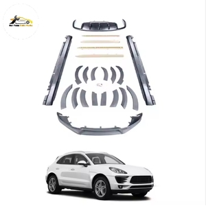 Para 2018-2021 Porsche Macan 95B 95B.2 <span class=keywords><strong>TKT</strong></span> estilo Kit <span class=keywords><strong>de</strong></span> carrocería labio delantero difusor trasero faldón lateral parachoques escape recortes nuevo - Product Image 1