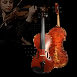 Violino 4/4 Copia Stradivari 1716 Realizzato a Mano con Ponticello Aubert, Arco in Pernambuco, Tono Risonante e Chiaro, con Custodia - Product Image 4