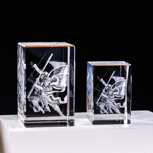 Usine En Gros Jeu Noir Mythe Wukong K9 Gravure Artisanat Souvenir Cadeaux Décoration de La Maison Cristal Cube De Verre Avec Base En Bois - Product Image 4