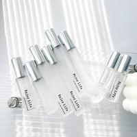 Flacon pulvérisateur carré en verre transparent dépoli vide pour parfum, avec bouchon à vis et impression sérigraphiée, 5ml, 10ml, 20ml, 30ml, étiquette personnalisée