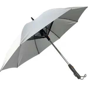 Yeni tasarım 27 inç gümüş UV kaplı yüksek soğutma spreyli fan şemsiye USB şarj