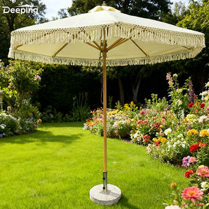 Ombrellone da Spiaggia per Glamping, Piscina Estiva, Decorazione Esterna, Parasole da Spiaggia, Ombrellone da Esterno per Caffetteria con Frange - Product Image 2