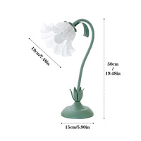 Lampe de chevet décorative réglable pour chambre à coucher romantique, motif fleurs rurales