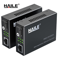 Équipement de fibre optique HAILE, convertisseur de média fibre optique 10M/100M/1000M, 100M monomode monofibre, 1 optique 1 électrique, 80km