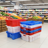 Caisse de rangement empilable en plastique Huidu pour légumes et fruits, panier profond en maille pour fruits, légumes et stockage alimentaire