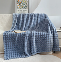 Meistverkaufte Einfarbige Bubble-Texturierte Flanell-Fleece-Decke 3D Bubble Plüsch-Decke Superweich für Sofa Bett Büro Nickerchen