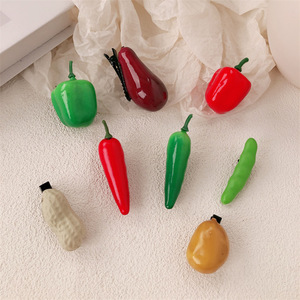 Pinza de Pelo con Diseño de Fruta Simulada de Cristal para Mujer, Accesorio Creativo Hecho <span class=keywords><strong>a</strong></span> Mano y Personalizado para el Cabello Rebelde y Flequillo - Product Image 3