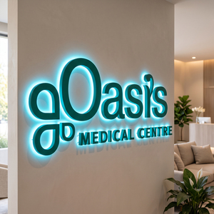 Enseigne de porte commerciale rétroéclairée, lettres logo 3D en acrylique LED, enseigne d'entreprise, logo lumineux personnalisé pour mur - Product Image 4