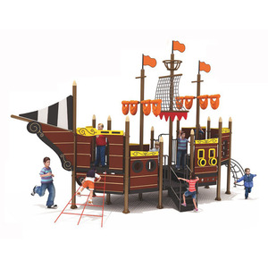 Parco Giochi Esterno Liben in PE Resistente, Design Personalizzato a Tema <span class=keywords><strong>Nave</strong></span> Pirata, Attrezzature per Parco Giochi Esterno con Scivoli e Strutture per Arrampicata GS - Product Image 1