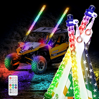 3FT 4FT 5FT Spiral LED Whip Antenne Flag Light APP Sync Control Car LED Whip For ATV UTV