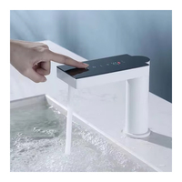Robinet de lavabo de salle de bain moderne en laiton de haute qualité, à montage sur comptoir, monotrou, sans contact, à capteur automatique, avec valve en céramique, eau chaude et froide