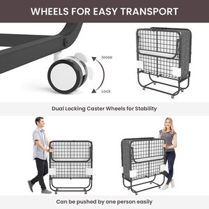 Hochwertiges tragbares Rolla way Metall-Klapp bett aus Stahl Faltbares Klapp bett mit klappbarer Matratze Einzel bett - Product Image 3