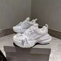 Sneakers Chunky à Plateforme Confortables avec Semelle Antidérapante, Ornées de Strass, Tendance Mode, Fabriquées sur Commande pour Femmes