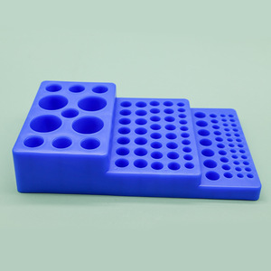 Soporte para tubos de centrífuga escalonados Huida, 92 orificios, azul, para uso en PCR y laboratorio - Product Image 2