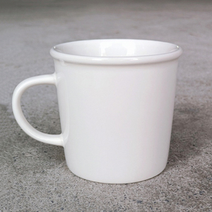 Custom Logo Personalized Gift Cup Minimalist White Ceramic Coffee Mug with Handle - Product Image 4