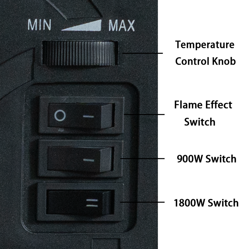 750W-1500W Electric Wide-Air Fireplace Heater - Image 5