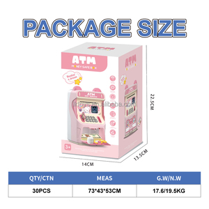 Hucha de plástico con diseño de dibujos animados para niños, simulación de cajero automático con contraseña, reconocimiento facial, verificación de billetes, música y puerta automática. - Product Image 4