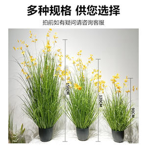 Plantes artificielles d'orchidées Oncidium en pot, 100-200 cm de haut, simulation réaliste, décoration intérieure, mariage, verdure pour la maison - Product Image 4