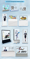 Pantalla Digital OLED Transparente de 33/55/77 Pulgadas, Alta Definición, Pantalla Táctil de 10 Puntos, Reproductor de Publicidad Interior, Gráficos