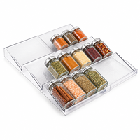 Ensemble de tiroirs pour épices de cuisine moderne KS avec organisateur empilable multifonction en plastique PET sans BPA de qualité alimentaire