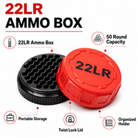 Boîte de rangement compacte en ABS pour 55 cartouches .22LR - Empilable, résistante à l'eau et légère pour utilisation sur le stand de tir