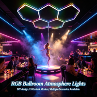 Lumières d'ambiance RGB pour scène de pole dance, lumières LED hexagonales pour plafond, barres lumineuses pour club, lumières d'ambiance