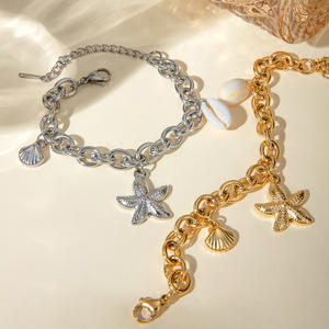 Bedels 18K Verguld Roestvrij Staal Diy Ketting Armband Maken Geschenk Ster Zeester Schelp Hanger Charme - Product Image 6