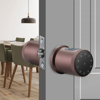 Serrure de porte intelligente noire modèle 8801 / Wi-Fi Biométrique Empreinte digitale Mot de passe Entrée sans clé Alliage d'aluminium Hôtel