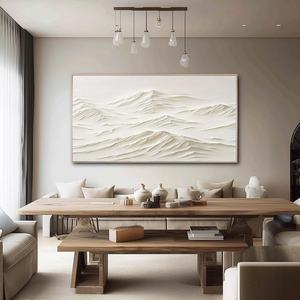 Pintura al Óleo Abstracta de Paisaje Montañoso, Simplicidad Pura, para Decoración de Habitaciones, Lienzo Hecho a Mano, Original, Grande, para Decoración de Pared - Product Image 5