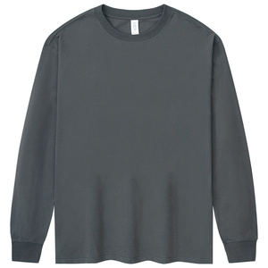 230G algodón blanco ocio negro Super grande patrón hombres y mujeres <span class=keywords><strong>camiseta</strong></span> personalizada hombres manga larga <span class=keywords><strong>Camiseta</strong></span> Material 100% algodón - Product Image 5