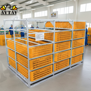 กรงเหล็กเคลือบสังกะสีแบบพกพา รุ่น 3x5 ลิ้นชัก รุ่น 301011-1 H22 ระบบขนส่งไก่ วัสดุ PE รับประกัน 1 ปี รับน้ำหนักได้ 225 กก. AYTAV - Product Image 3