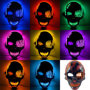 Máscara de Halloween hecha a medida Cicatrices LED de luz fría aterradoras y diseño de pirata de un solo ojo Hecho de PVC - Product Image 2