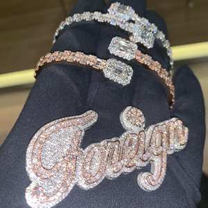 Diamond Tester VVS Moissanite & 925 Sterling Silver Hip Hop Jewelry Colgantes de letras alfabéticas Ice Out Design con dijes - Product Image 3